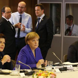 Les leaders européens ont repris leurs discussions sans la Grande-Bretagne mercredi. [EPA/Keystone - Pascal Rossignol]