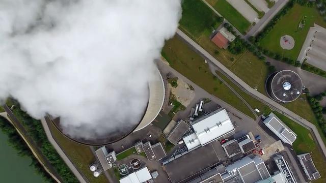 Image prise par le drone au-dessus de Leibstadt. [YouTube - Jürg Knobel]