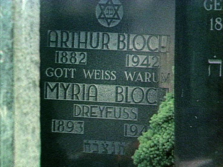 Tombe d'Arthur Bloch au cimetière juif de Berne, 1977. [RTS]