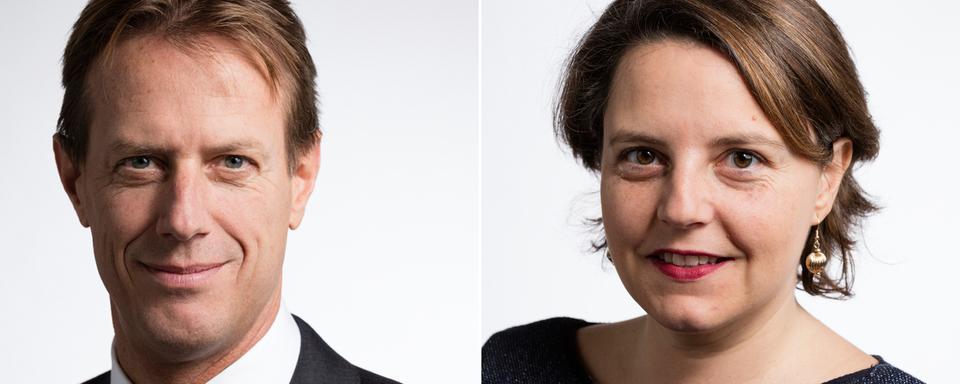 Christian Lüscher (PLR-GE) et Ada Marra (PS-VD). [Keystone - Gaëtan Bally]