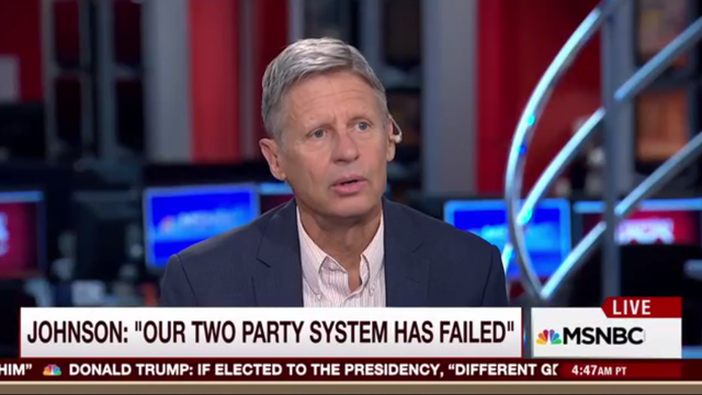 Gary Johnson, au moment où il demande ce qu'est Alep. [Capture d'écran / MSNBC]