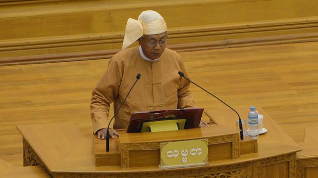 Le nouveau président birman Htin Kyaw. [AFP - Romeo Gacad]