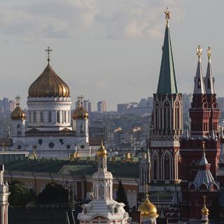 Une vue aérienne du Kremlin et de la cathédrale du Christ-Sauveur à Moscou. [Reuters - Maxim Shemetov]
