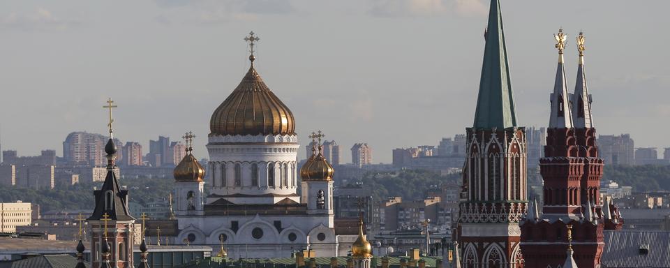 Une vue aérienne du Kremlin et de la cathédrale du Christ-Sauveur à Moscou. [Reuters - Maxim Shemetov]