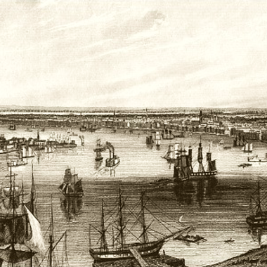 La Nouvelle Orléans vers 1850 (détail), gravure de J.W Hill (Angleterre, 1812-1879). [coll. privée]