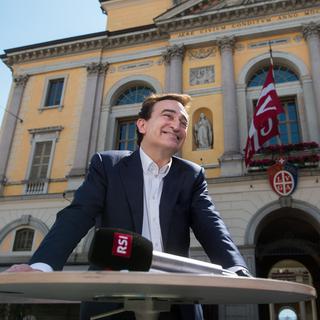 Le maire de Lugano Marco Borradori, membre de la Lega, le 10 avril 2016. [KEYSTONE/Ti-Press - Gabriele Putzu]