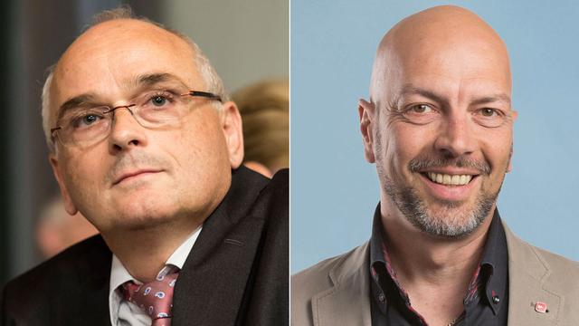 Pierre-Alain Schnegg (UDC) et Roberto Bernasconi (PS). [Keystone]