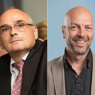 Pierre-Alain Schnegg (UDC) et Roberto Bernasconi (PS). [Keystone]