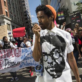 Des manifestants du mouvement "Black lives matter" à Cincinnati. [AP Photo/Keystone - John Minchillo]