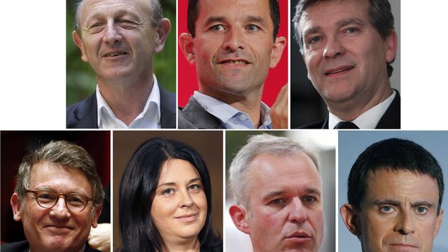 Les sept candidats retenus pour la primaire de la gauche française.