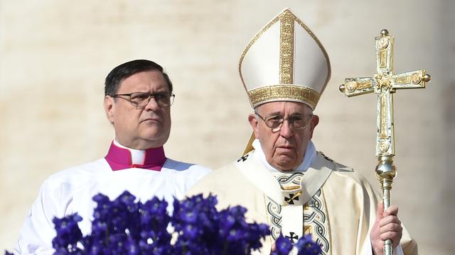 Le pape François lors de son allocution. [Alberto Pizzoli]