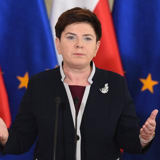 La Première ministre polonaise Beata Szyldo s'est exprimée après le vote du Brexit. [Keystone - Jakub Kaminski]