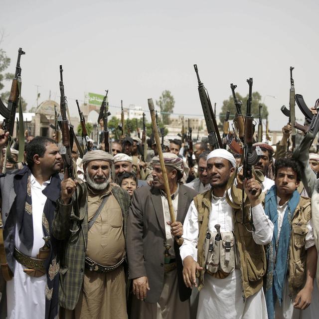 Des rebelles Houthis, en mai dernier à Sanaa, au Yémen. [Keystone - Hani Mohammed - AP Photo]