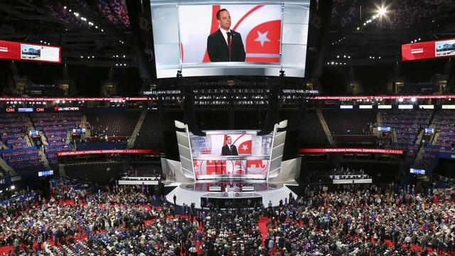 Le président du parti républicain Reince Priebus, à l'ouverture des débats à Cleveland, dans l'Ohio, le 18 juillet 2016. [Reuters - Aaron Josefczyk]