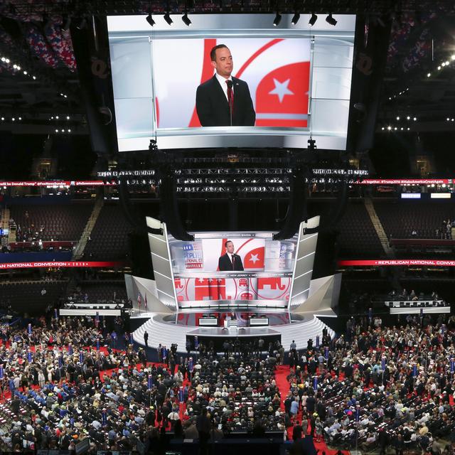 Le président du parti républicain Reince Priebus, à l'ouverture des débats à Cleveland, dans l'Ohio, le 18 juillet 2016. [Reuters - Aaron Josefczyk]