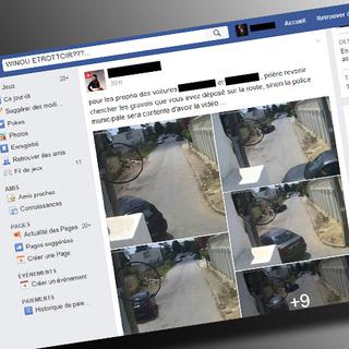 Sur la page Facebook de "Winou Etrottoir: libérez nos trottoirs!", le citoyen tunisien dénonce toutes les infractions qu’ils observent dans sa rue. [capture d'écran Facebook - Maurine Mercier]