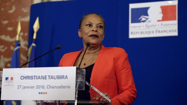 La dernière conférence de presse de Christiane Taubira en tant que Garde des Sceaux. [Kenzo Tribouillard]