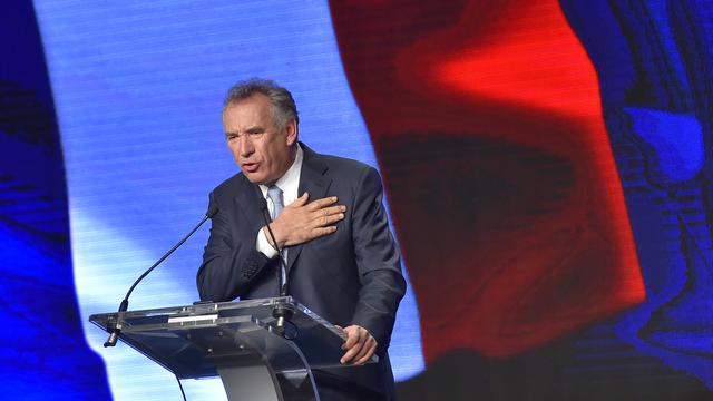 François Bayrou, lors de son discours de clôture des universités du MoDem à Guidel. [LOIC VENANCE / AFP]