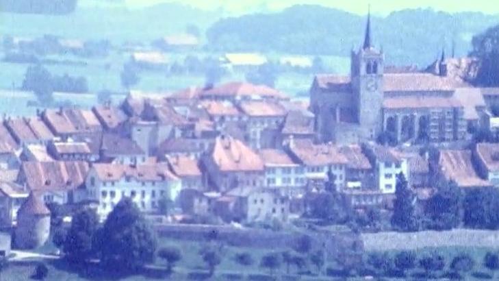 La ville de Romont en 1973. [RTS]