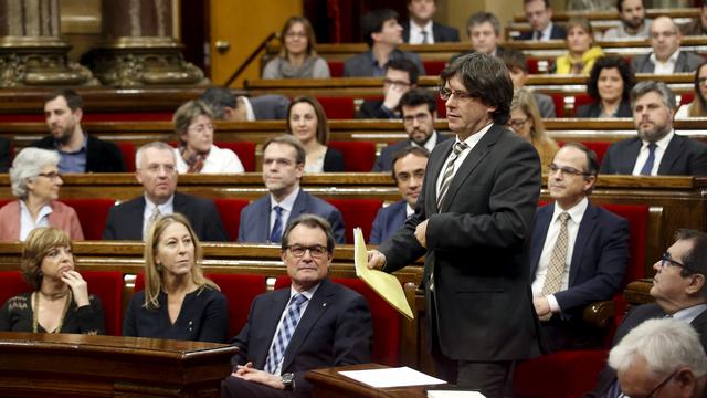 Le nouveau président de la région catalane, Carles Puigdemont, 53 ans, qui a succédé à Artur Mas en janvier 2016. [Albert]