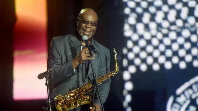 Manu Dibango au All Africa Music Awards, Lagos le 6 novembre 2016. [AFP - Pius Utomi Ekpei]