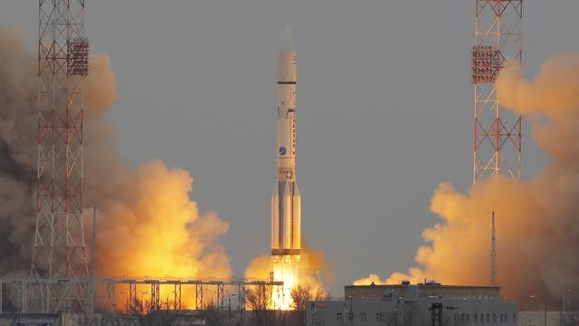 Le lancement e la fusée Proton de Baïkonour, ce lundi matin 14 mars 2016.