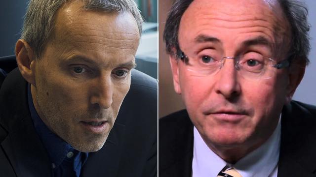 Gérard Davet (gauche) et Dominique Wolton. [afp/Youtube]