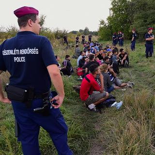 Près d’un demi million de réfugiés ont traversé la Hongrie l’an dernier et beaucoup sont passés par Asotthalom, premier village hongrois après la frontière serbe. [AFP - ATTILA KISBENEDEK / AFP]