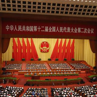 L'Assemblée nationale populaire (parlement chinois) réunie à Pékin. [EPA/Keystone - Rolex dela Pena]