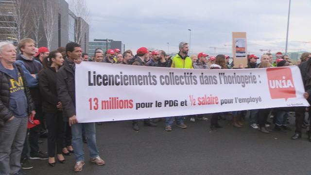 Des salariés provenant de toutes les manufactures horlogères de la Vallée de Joux se sont joints au mouvement.