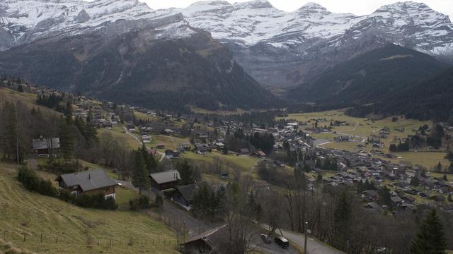 Le village des Diablerets est situé sur la commune d'Ormont-Dessus. [Keystone - Anthony Anex]