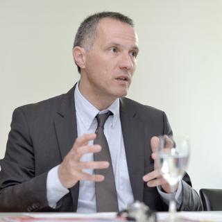 Laurent Kurth, ministre neuchâtelois en charge du Département santé et finances. [Keystone - Christian Brun]