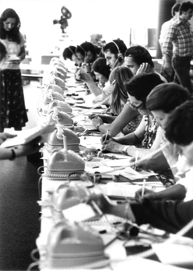 Téléphonistes de la Chaîne du Bonheur en 1979. [RTS - Gilbert Blondel]