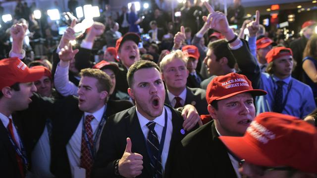 Des partisans de Donald Trump à New York lors durant l'annonce des résultats le 8 novembre 2016. [AFP - Mandel NGAN]
