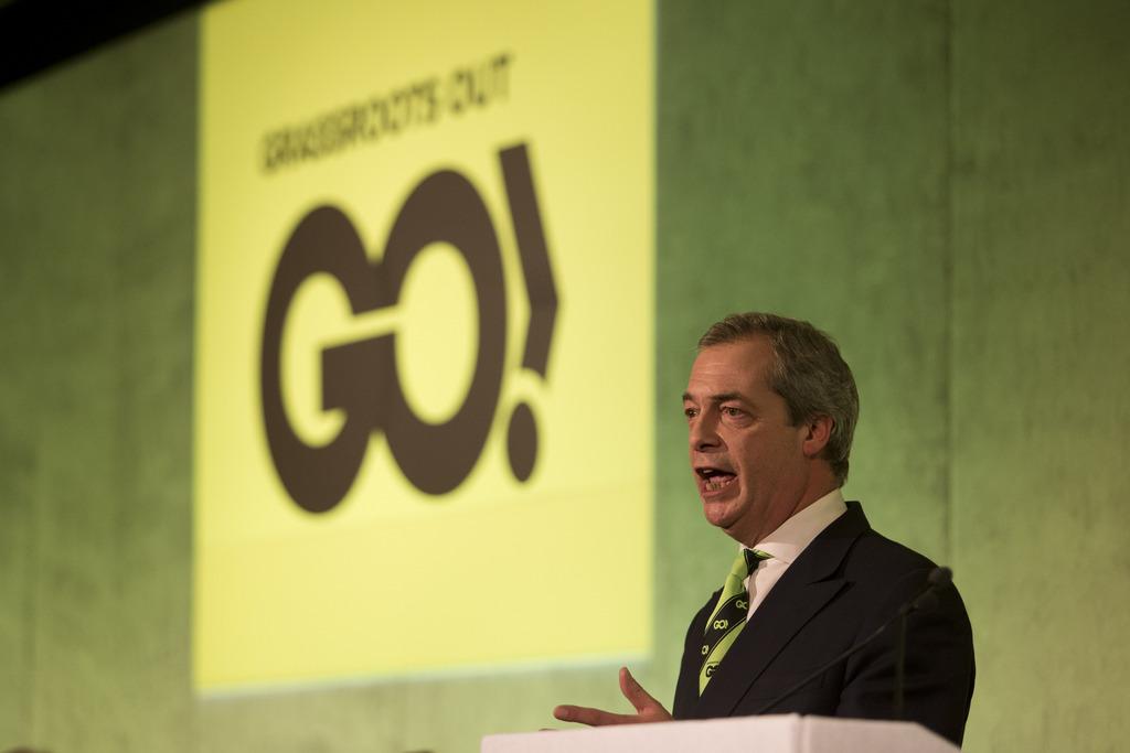 Nigel Farage, leader du parti europhobe Ukip. [Reuters - MATT DUNHAM]