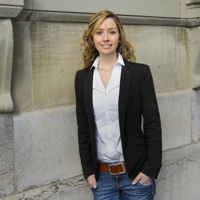 La jeune PLR fribourgeoise, Johanna Gapany. [Keystone - Jean-Christophe Bott]