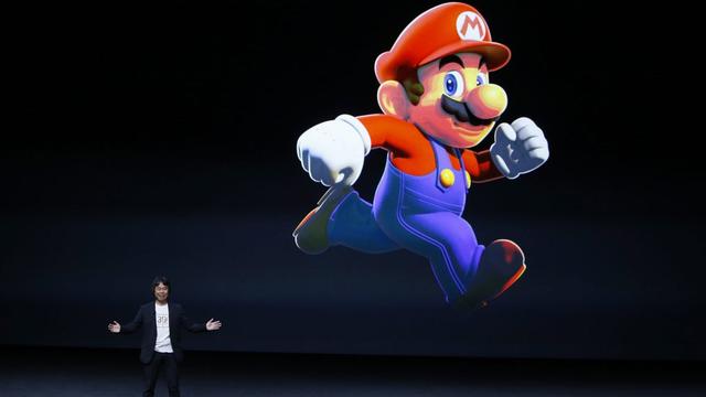 Shigeru Miyamoto, le créateur de la franchise Super Mario, lors de la Keynote d'Apple [EPA - Keystone - Monica Davey]