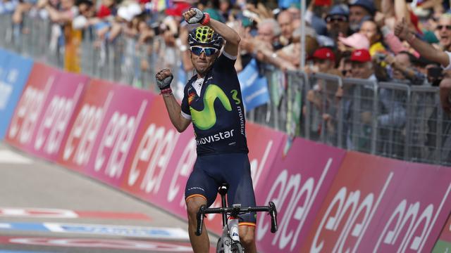 Valverde fête sa 14e victoire sur un grand tour, la première sur le Giro. [Yuzuru Sanada]