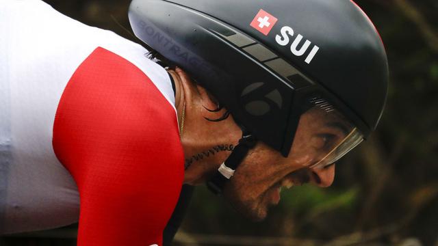 Fabian Cancellara en plein effort à Rio. [AP/Keystone - Pavel Golovkin]