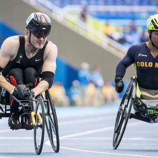 L'athlète suisse Beat Boesch (gauche) aux Jeux paralympiques de Rio. [Alexandra Wey]