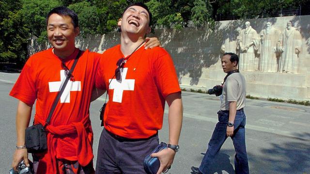 Touristes chinois à Genève. [Keystone - Martial Trezzini]