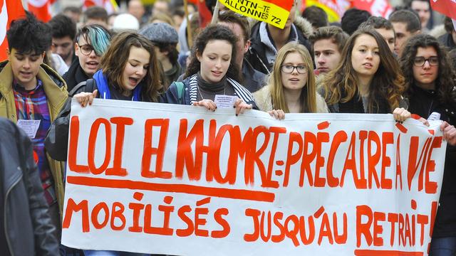 Etudiants et travailleurs mobilisés au Mans contre la loi sur le travail. [François Navarro]