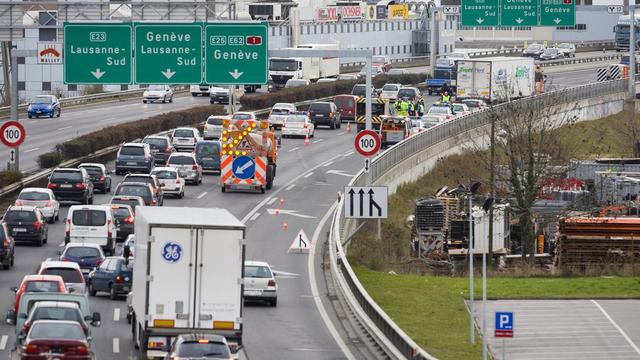 L'autoroute Genève-Lausanne. [Keystone - Christian Brun]