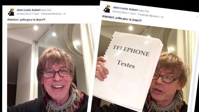 Jean-Louis Aubert annonce son concert en direct sur Facebook.