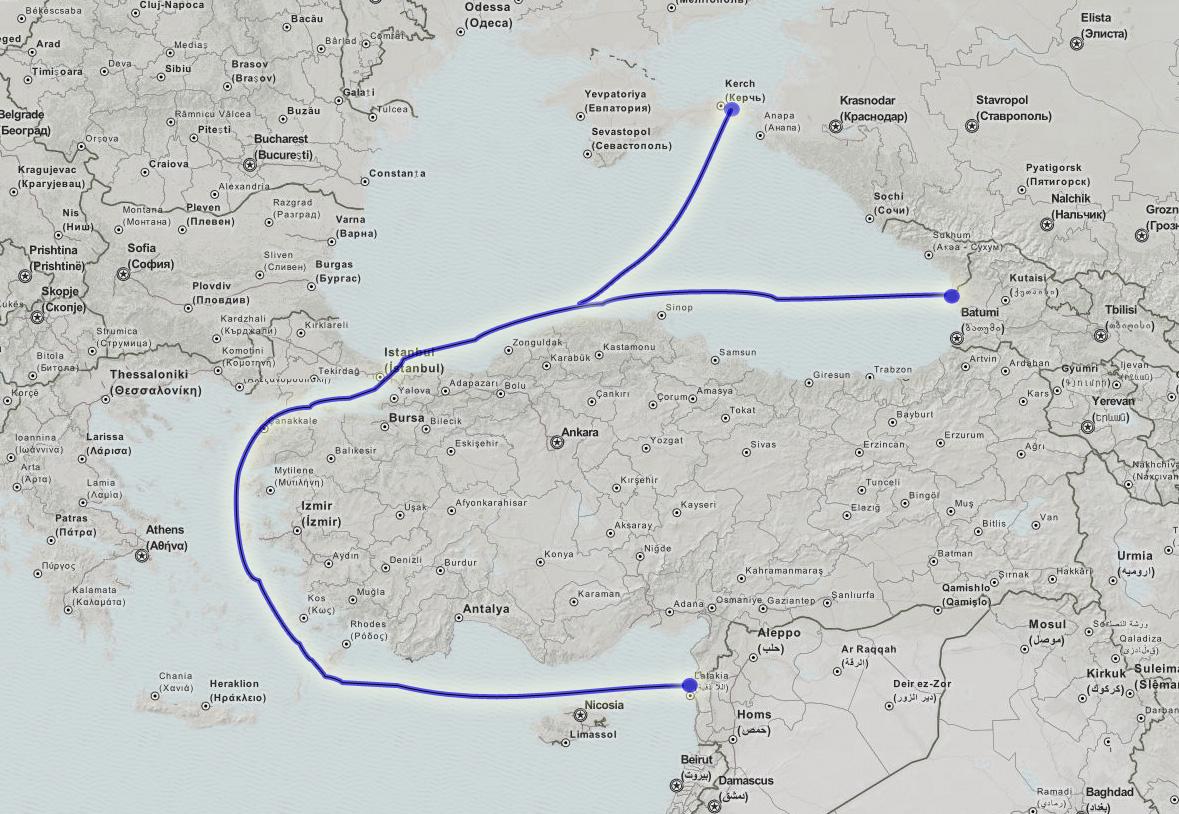 Le navire suisse a rejoint la Syrie depuis les terminaux pétroliers géorgien de Kuelvi et russe de Kavkaz.