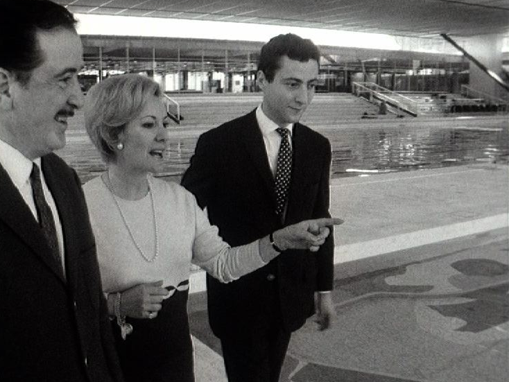 Pierre Lang, Claude Evelyne et Yves Court aux Vernets en 1966. [RTS]