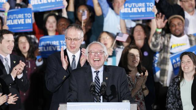 Bernie Sanders peut afficher un large sourire après sa victoire. [Rick Wilking]