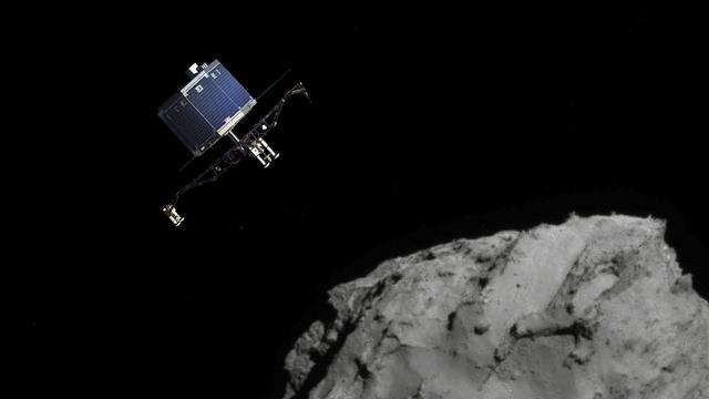 Philae quitte Rosetta, en direction de la comète Tchouri.
ESA/ATG medialab/Rosetta/Navcam [ESA/ATG medialab/Rosetta/Navcam]