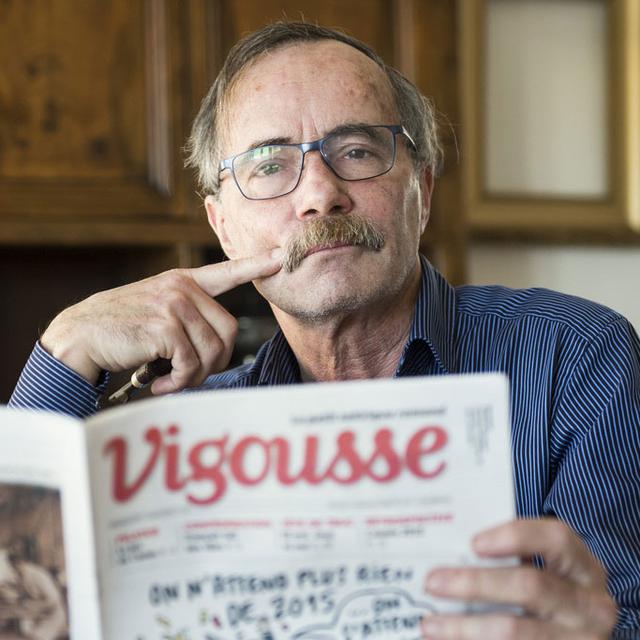 Thierry Barrigue, fondateur et ex-rédacteur en chef de "Vigousse". [Keystone - Jean-Christophe Bott]