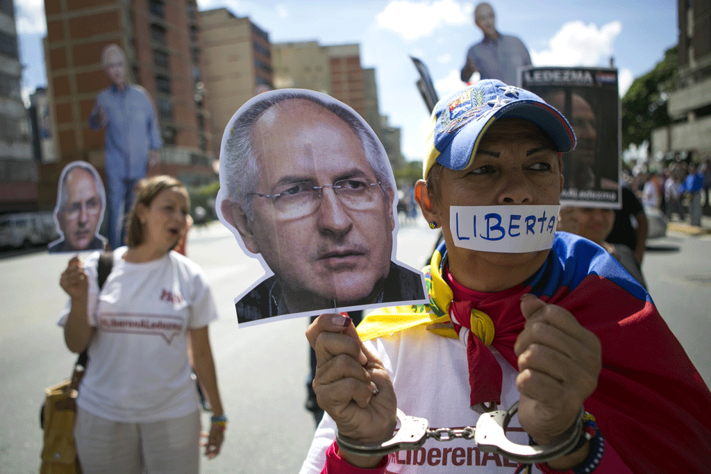 Manifestation pour soutenir le maire de Caracas Antonio Ledezma, emprisonné depuis une année. [Reuters - Marco Bello]